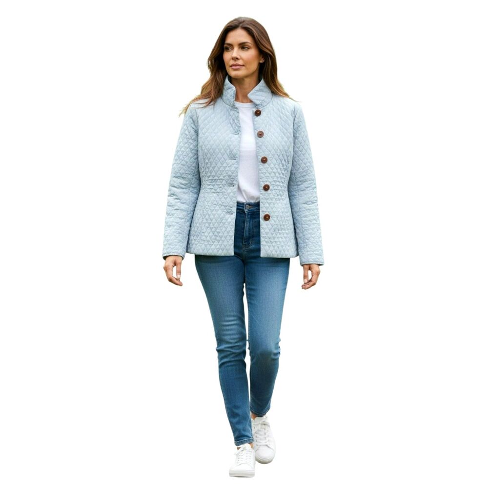 Kiko Jacket Women’s  Size  M Blue 100% Silk Women's Embroidered Y2K# 95
